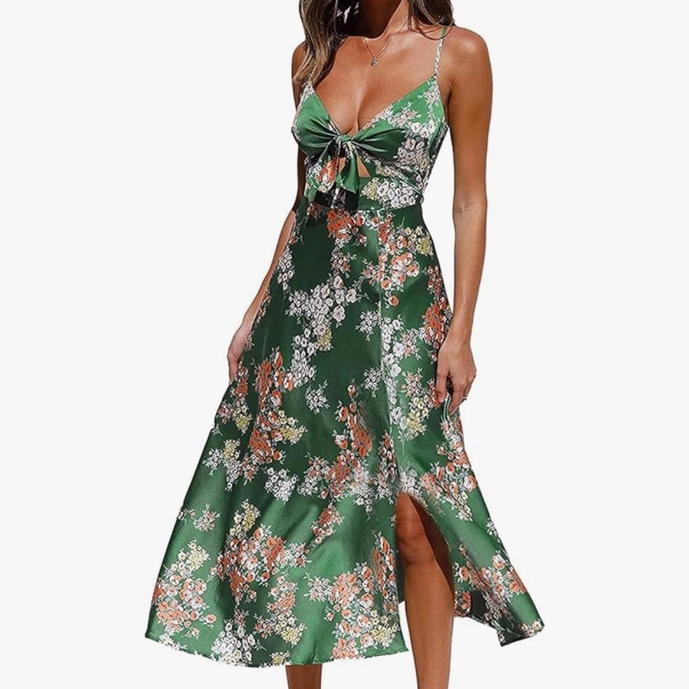 Floral Green Midi Dress